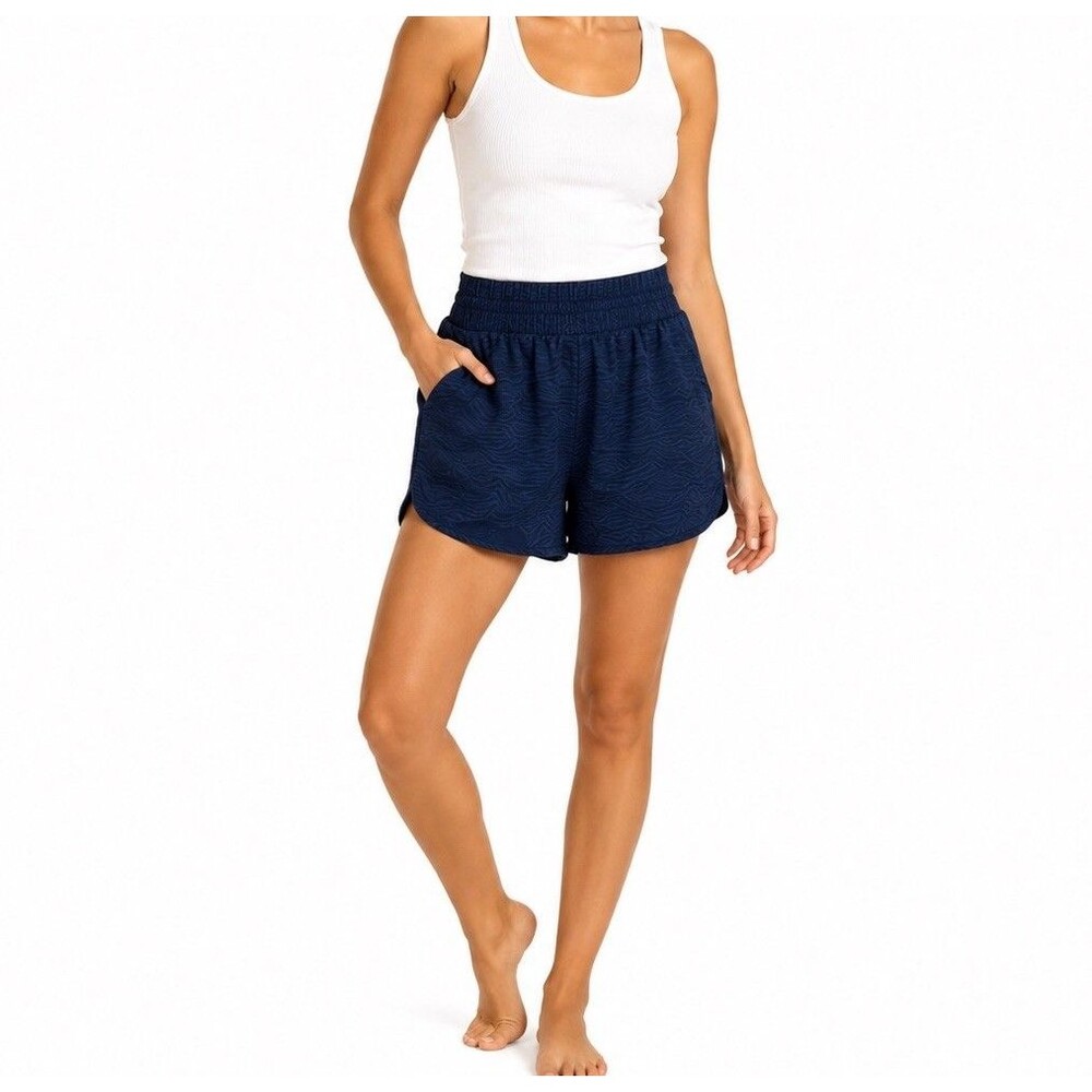 Victoria’s Secret Women’s Medium Navy Blue Satin Sleep Shorts Animal Print Pajam